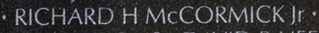 mccormick's name engraved in the Wall